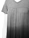 Lock and Love WT1085 Womens Dip Dye V Neck Short Sleeve Pleats Tunic Top XXXL BLACK