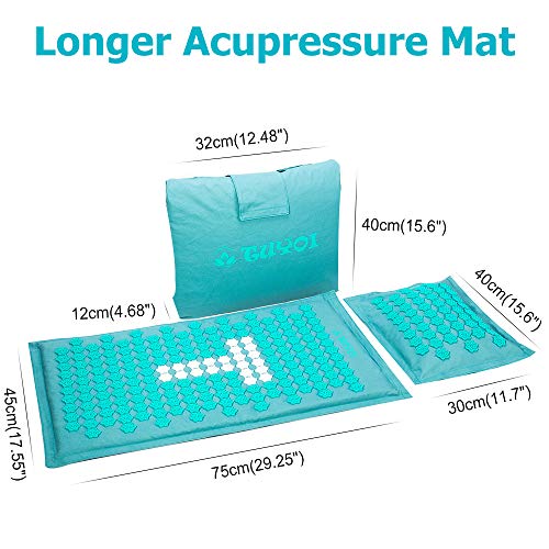 TUYOI Acupressure Mat and Pillow Set,Natural Coconut Palm,Eco-Friendly Acupressure Body Mat for Back and Neck Pain… - Image 2