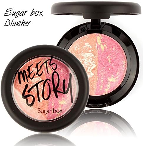Vapum(TM) Sugarbox Makeup Baked Blush Pro Fashion Women Beauty Facial Face Baking Blush Blusher Power Powder Palette with Brush