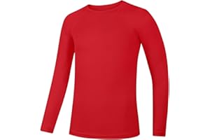 Anawakia Youth Boys Compression Shirt Long Sleeve Kids Football Baseball Soccer Undershirt Quick Dry Athletic Base Layer