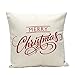 Wonder4 Sofa Pillow Case, Merry Christmas Decorative Pillow Cover 18 x 18 Cotton Linen Fabric (I)