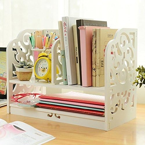 Office Tray Organizer Desktop Books Shelf Storage Rack Holder Bookend School Supplies Desk Accessories