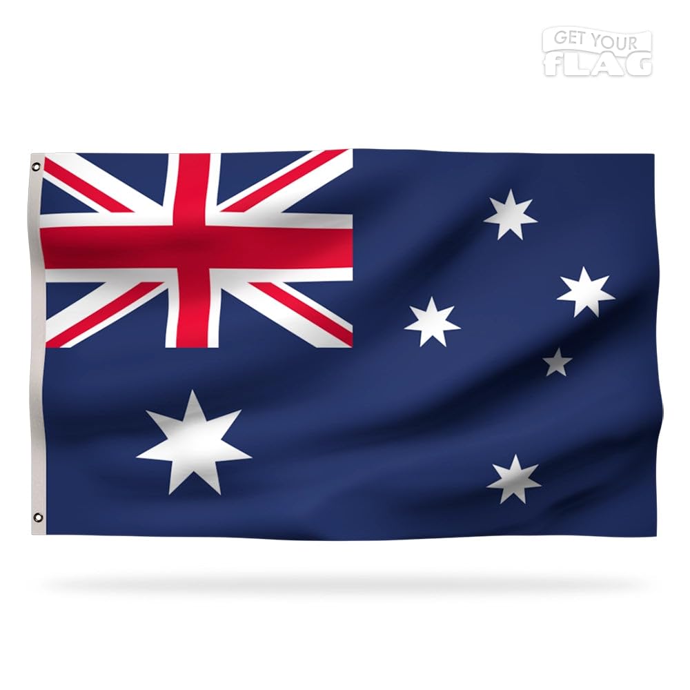 Premium Australian Flag 150x90cm - Very Resistant and Excellent Quality Australia Flag with 2 metal eyelets - Be proud of your colors ! — image 1