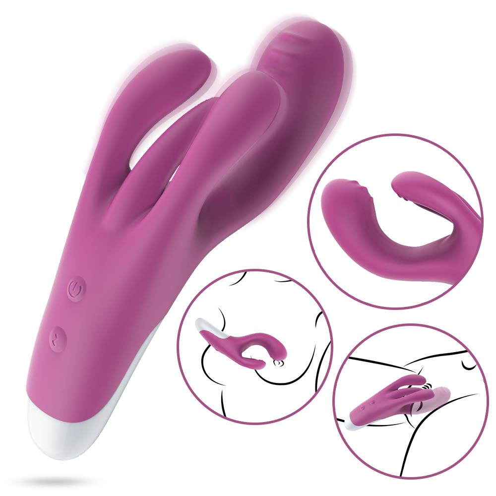 Fondlove Klitoris Vibratoren für Sie G-Punkt Vibrator mit 3 Motoren Klitoris Stimulator Sexspielzeug für Frauen und Paare Rabbit Vibratoren Erotik mit 10 Modi Silikon