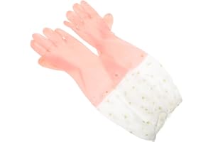 DIYEAH Non-slip Rubber Kitchen Gloves 2 Pairs Waterproof Dishwashing Gloves for Household Cleaning