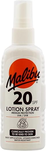 Malibu Sun SPF 20 Lotion Spray with Shea Butter Extract 100ml Hydrating