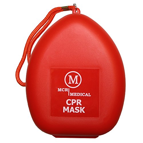 MCR Medical CPR Rescue Mask, Adult/Child Pocket Resuscitator, Hard Case with Wrist Strap