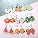 Fashion Drop Dangle Earrings Sets,Trendy Statement Creative Funny Cute Acrylic Fruit Earrings Sets For Women Girls