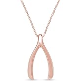 AFFY Wishbone Pendant Necklace for Women, 14K Gold Over 925 Sterling Silver, Inspirational Lucky Charm Jewelry Gift for Women with 18" Chain