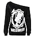 Dutebare Women Halloween Off Shoulder Sweatshirt Slouchy Witch Shirt Long Sleeve Pullover Tops