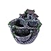 NUOLUX Micro Landscape Artificial Flowers Succulent Plants Pot Tiny Creative Flower Pot Holders Hanging Garden Design with Sweet House (Silver)