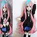 1/3 BJD Doll Wig High Temperature Synthetic Long Soft Loosen Big Wavy Pink Blue Ombre Blonde Fiber Hair Wig BJD Doll Wigs for 1/3 1/4 1/6 1/8 BJD SD Doll(TF2513-88-T2311)