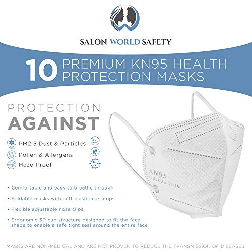 Salon World Safety KN95 Protective Masks, Pack Of 10 Filter