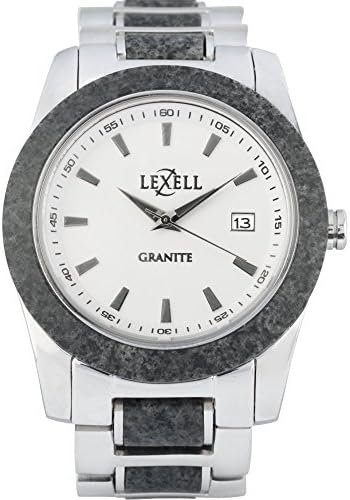 Lexell Genuine Grey Granite Stone Watch Infinity With Stainless Steel Band