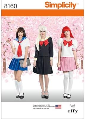 Simplicity 8160 Anime School Girl Cosplay Sewing Pattern 3 Costumes Sizes 4 12 Amazon Com Au Office School Supplies