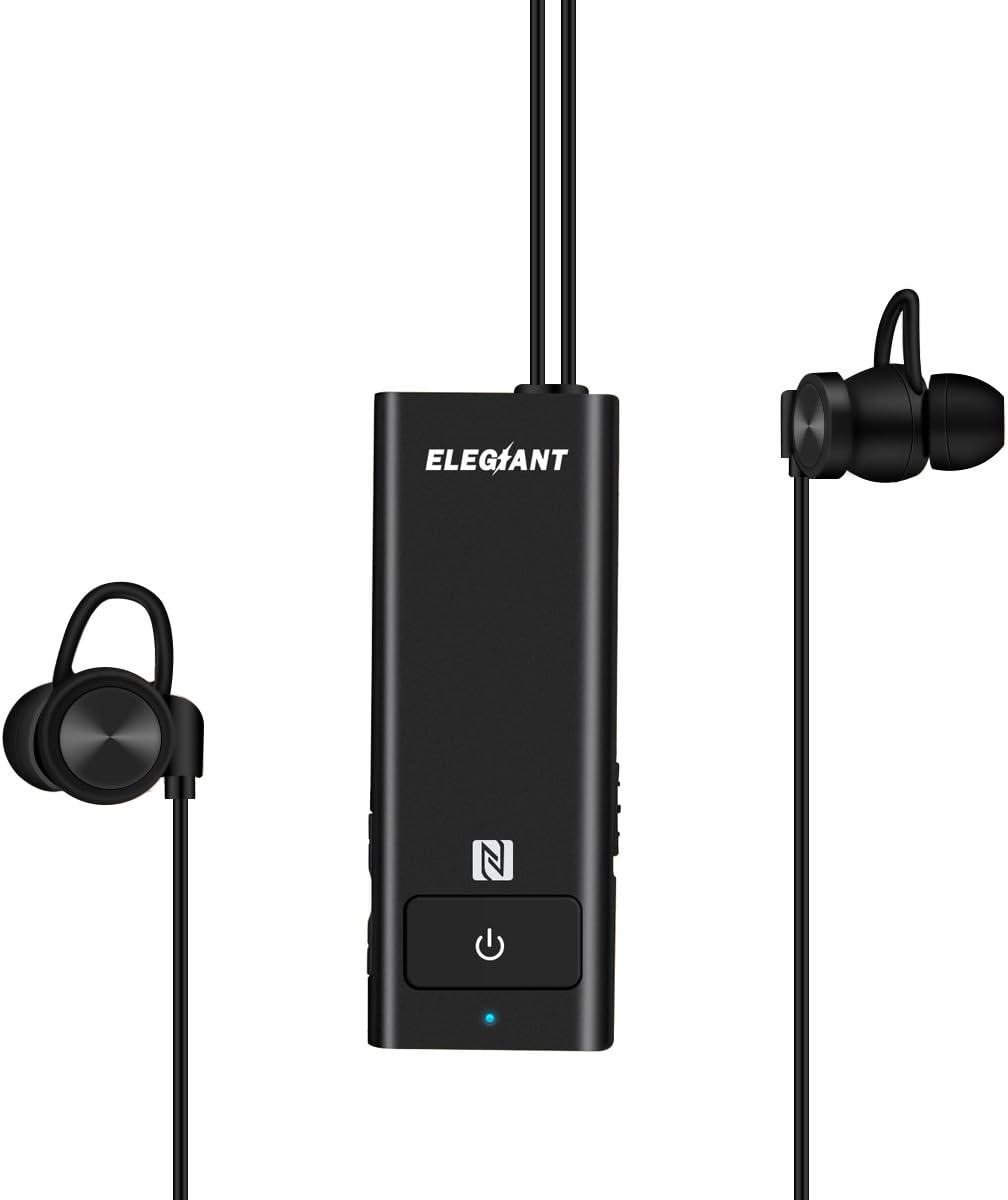 Active Noise Cancelling Bluetooth Earbuds, ELEGIANT in-Ear Wireless and Wired Headphones Headsets with apt-X ANC Function Built in Microphone Volume Control for iPhone Samsung Android Smartphones
