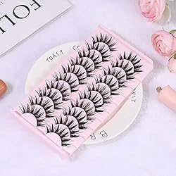 DSLONG 10 Pairs Manga Lashes Wet Look Lashes Effect