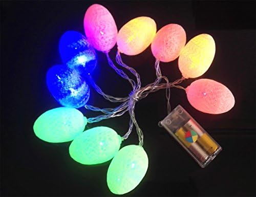 Gugou Easter Egg LED String Light 3.5ft with 10 Eggs Ornament Battery Powered Colorful Light Up Eggs for Easter Decoration Garden Spring Decoration