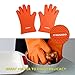 CASAPRO 5 piece Silicone Cooking Glove Meat Shredder - Including Heat Resistant Gloves, Solid Prong Meat Shredders and Silicone Basting Brush for Cooking, Grilling, Baking, Barbecue