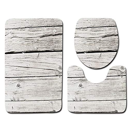 image for Wllsagl Xouwvpm 3Pcs Creative Wood Pattern Non Slip Toilet Seat Cover 