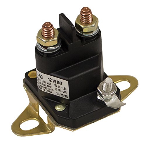 Stens 435-097 Starter Solenoid, Fits Toro: 300 Series, Grounded Through Base, 3 Pole Style, 12V, Eyelet Size: 1/4"-20