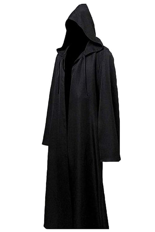 LHJ Men Tunic Hooded Robe Cloak Knight Fancy Cool Cosplay Costume
