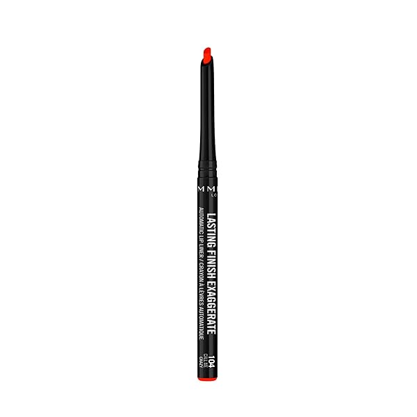 RIMMEL LASTING FINISH EXAGGERATE AUTOMATIC LIP LINER – RICH, SMOOTH FORMULA FOR LONG LASTING LIP LOOKS – 104 CALL ME CRAZY, .01OZ