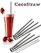 CocoStraw 8 Stainless Steel Wide Smoothie Straws Large Straight Frozen Drink Straw - 4 Pack + Cleaning Brush (8)