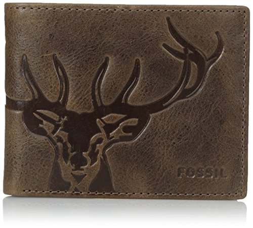 Fossil men s jack bifold with flip id, brown, one size