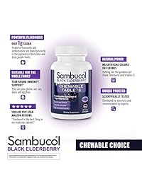 Tabletas masticables con sabor a saúco Fórmula Original de la marca Sambucol, ayuda al sistema inmunológico, 30 unidades, 10896116001126, 1, 1