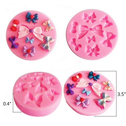 Efivs Arts EA89 8 Mini Bows Silicone Mould Fondant Sugar Bow Craft Molds for Valentine's Day gifts,DIY Cake Decorating 3.5"