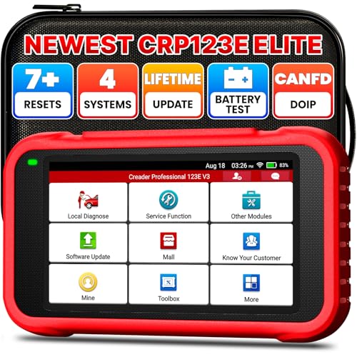 LAUNCH CRP123E V3.0 OBD2 Diagnostic Tool Car Professional Car Tester 4 Systems: Engine, ABS, SRS, Transmission, Diagnostic Device with 7 Resets: EPB, DPF, Oil, SAS, BMS, ABS Bleeding, Throttle, CAN FD