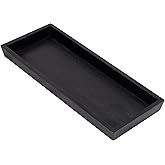 MAONAME Black Bathroom Vanity Tray, Rustic Long Narrow Tray, Rectangle Farmhouse Wood Trays, Countertop Organizer Trays for Candle, Perfume, 12.2"x 5"