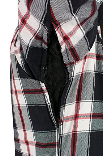 Milwaukee Performance Men's Flannel Biker Shirt With Aramid (Black/White/Red, L) - Thumbnail 3
