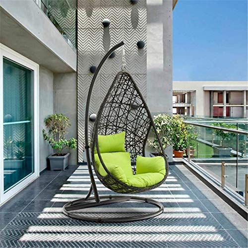 ZHJIUXING SF deckenhaken hängesessel, Schaukelstühle Rattan Hängekorb Outdoor Freizeit Balkon Innenhof Eisen Single… – Bild 7