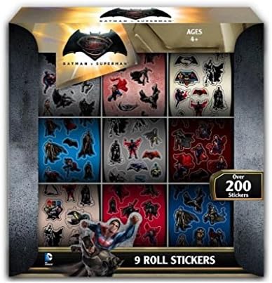 9 Rolls 200 Stickers Batman vs. Superman Movie Stickers Based on TV Series DC Comic Book DVD Series