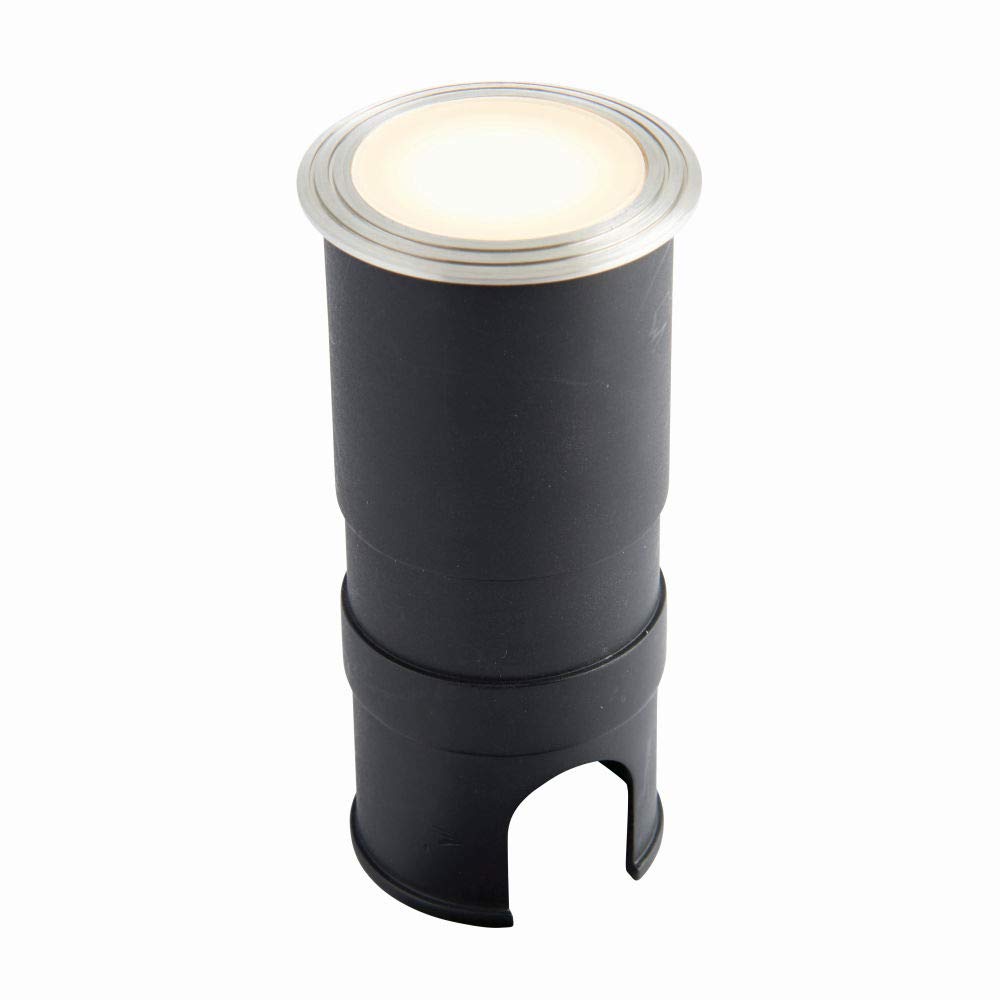 National Lighting BODENN Marine Grade Stainless Steel Outdoor Pathway Weatherproof Ground Light Warm White LED Buried Uplighter IP67 Rated - Ideal for Coastal Areas