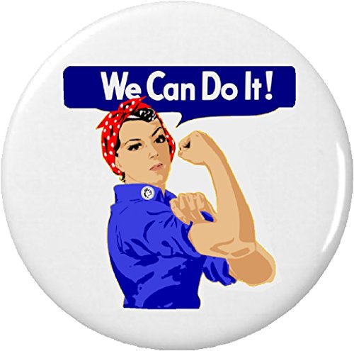 We Can Do It! Rosie the Riveter (White) 2.25" Keychain