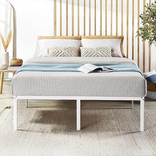 Best Price Mattress 18 Inch Metal Platform Bed Frame, Heavy Duty Steel Slats, W…