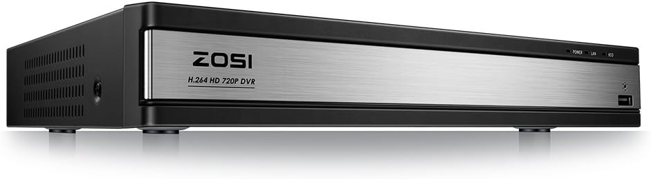 ZOSI 720p 16 Channel Security DVR Recorder, H.264 1080N Hybrid 4-in-1 TVI DVR CCTV System (Analog/AHD/TVI/CVI),Motion Detection,Mobile Remote Control,Email Alarm,No Hard Drive