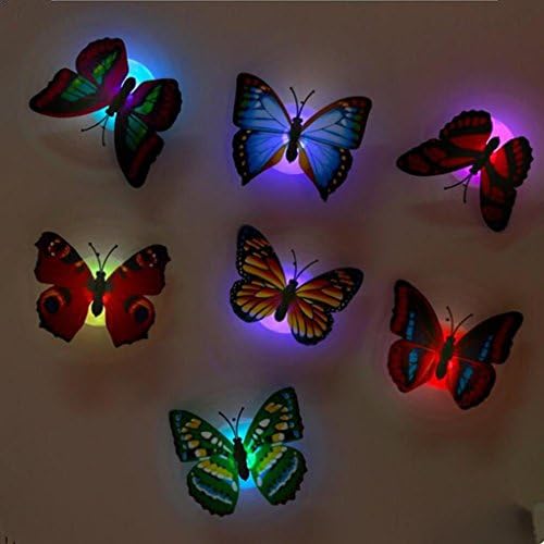zeipy LED Colorful butterfly flash electronic bedside switch decoration bedroom lamp (Multicolor)