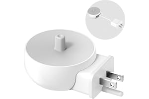 COOLSMILE 2-in-1 Wall Charger for Oral-B Braun Electric Toothbrush, 3-Port US Plug Charger Base for Oral B Genius Pro Smart Vitality Kids io2 io3 io4 io5 io6 Serie, IPX5, White