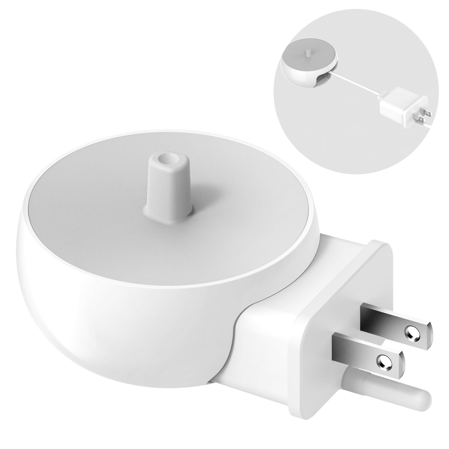 Photo 1 of 2-in-1 Wall Charger for Oral-B Braun Electric Toothbrush, 3-Port US Plug Charger Base for Oral B Genius Pro Smart Vitality Kids io2 io3 io4 io5 io6 Serie, IPX5, White