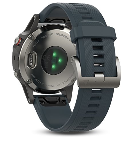 Garmin Fenix 5 - Silver with Granite Blue Band (Renewed)