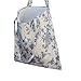 Caixia Women's Cotton Daisy Floral Canvas Tote Shopping Bag Light Brown (Blue-Open)
