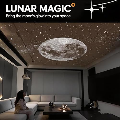 2-in-1 Starry Night Light Projector, Starry Night Light Projector with Multiple Projection Films, USB Powered and Portable Galaxy Projector for Bedroom, Warm and Soft Light (White)