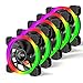 RGB Case Fans 120mm 5 Pack, ICETEK 3In1 Kit LED PC Computer Case Fan RGB, 366 Modes with Controller and Remote, Reinforced Quiet Fan Blade Design, Adjustable Colorful Cooling Cooler (5 Pack)