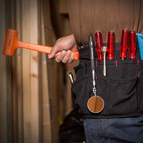 Tooluxe 20731L Magnetic Pick Up Tool and Inspection Mirror Set, 3-Piece | Telescoping Handle with Additional Mirror Attachment - Thumbnail 5