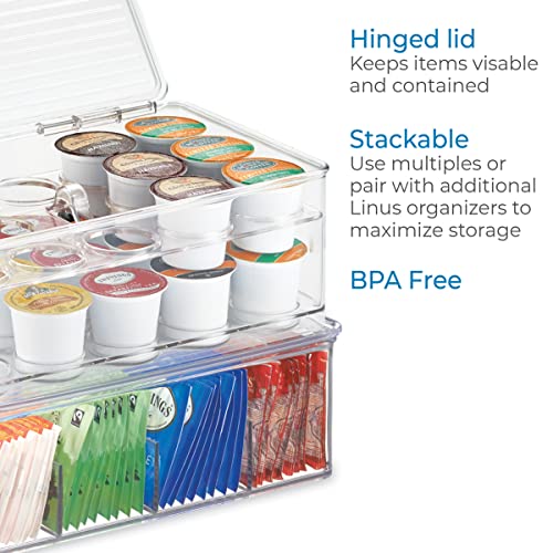 iDesign 2Tier Coffee Pod Holder Lidded Bin, Plastic Pantry and Kitchen