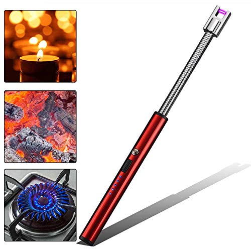 Teepao Electric Arc Lighter, USB Rechargeable Plasma Lighter Safety ON/Off Flameless Windproof Extended Lighter 360°Flexible Neck Candle BBQ/Barbeque Fireworks Camping